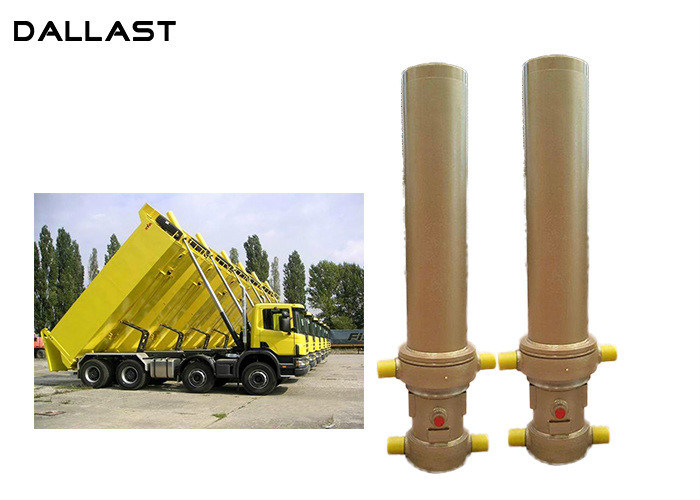 3 / 4 Stage Telescopic Dump Truck Lifting Hydraulic Hoist Cylinder