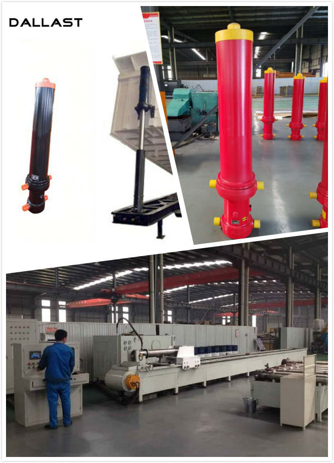8 Inch Bore Telescoping Dump Truck Hydraulic Cylinder , 3 Stage