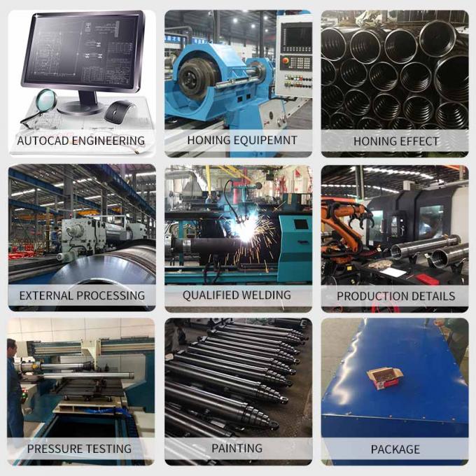 Double Acting 4 Stage Garbage Truck Sanitation Station Hydraulic Cylinders