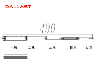 Black Multistage Telescopic Hydraulic Cylinder For Dump Truck , Hydraulic Ram Cylinder