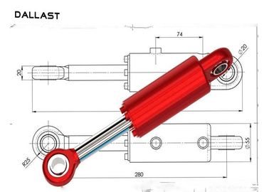 Double Acting Tie Rod Hydraulic Cylinder Tractor Loader Mini Push Pull