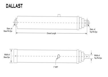 3 4 5 Single Acting Telescopic Cylinder MH Series Pin Mount 2000 psi Pressure