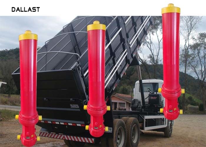 8 Inch Bore Telescoping Dump Truck Hydraulic Cylinder , 3 Stage Hydraulic Cylinder