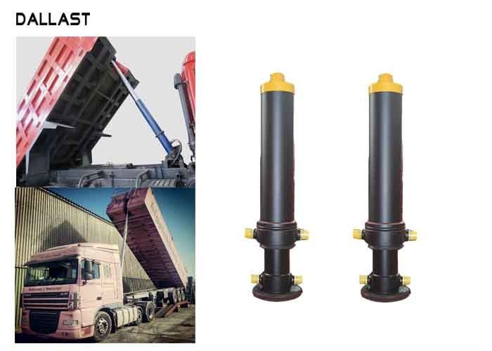 Single Way Telescopic Hydraulic Cylinder 3 Bore Multistage Hydraulic Ram For Dump Truck