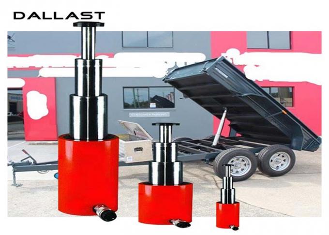 3 Stage Telescopic Hydraulic Cylinder For Small Dump Truck , Telescopic 3 Stage Telescopic Hydraulic Cylinder For Dump Truck